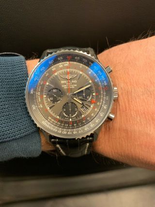Breitling Navitimer Gmt Stratos Grey Limited Edition Watch Ab0441