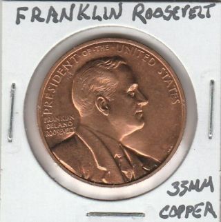 (t) Token - Franklin D.  Roosevelt - United States President - 33 Mm Copper