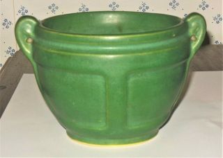 Antique Arts & Crafts Period Roseville Pottery Matte Green Flower Pot Jardinière