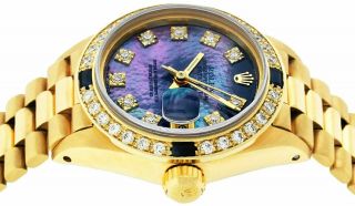 Rolex Watch Womens Datejust President 18K Yellow Gold Tahitian MOP Diamond Dial 3