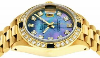 Rolex Watch Womens Datejust President 18K Yellow Gold Tahitian MOP Diamond Dial 4