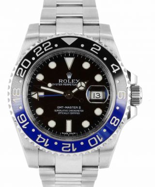 2014 Rolex GMT Master II Batman Blue Black Ceramic Stainless Watch 116710 BLNR 6