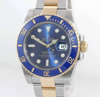 2019 Rolex Submariner Blue Ceramic 116613LB Two Tone Yellow Gold Watch Box 5