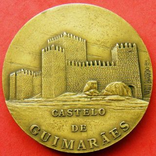 Architecture Monument Medieval Castle Of Guimarães Big Bronze Medal By Berardo