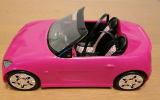 Mattel Barbie Doll Glam Hot Pink Convertible Car 2009