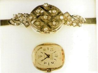 One lady,  14K white gold and diamond ‘Eloga’ wristwatch 2