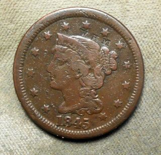 Counterstamp: Whm C/s On Each Side 1845 Large Cent.
