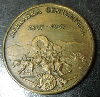 1967 Nebraska Centennial Medal - 34mm - Otoe County Court House Rev - Token