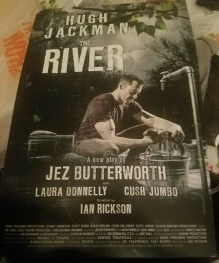Hugh Jackman Signed The River Broadway Poster Rare Must Have