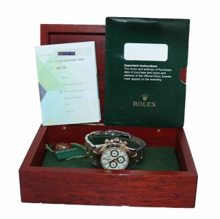 2004 Papers Rolex Daytona 116523 White Steel 18k Gold Two Tone Watch Box