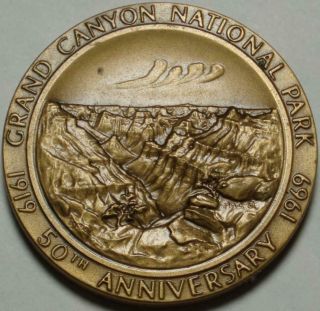 1969 " 50th Anniversary " Grand Canyon National Park High Relief Bronze Art Medal