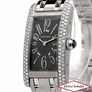 Cartier Tank Américaine Diamond 18k Gold Quartz Ladies Watch $24,  300.  00 Nr