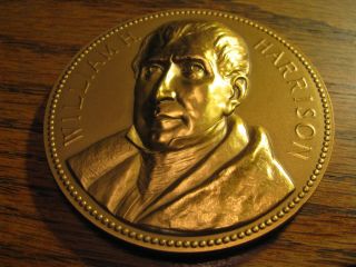 William H Harrison Inaugurated Bronze 3 " Medal Drawer Ef Ll
