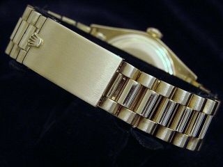 Mens Rolex Day - Date President 18KT 18K Yellow Gold Watch Linen Diamond Dial 1803 5