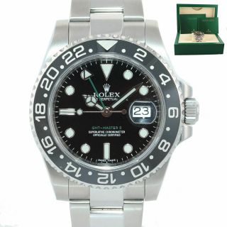 2018 Rolex Gmt Master Ii 116710 Steel Ceramic Black Dial 40mm Watch Box
