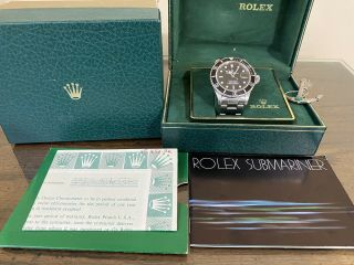 Fully Complete Vintage Rolex Submariner Stainless Steel Black Dial 16800