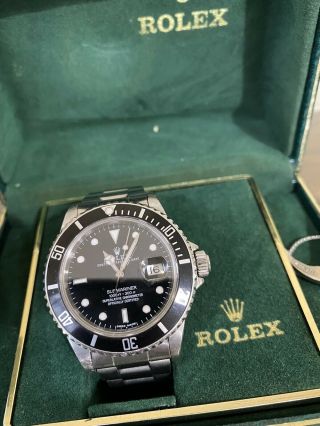 Fully Complete Vintage Rolex Submariner Stainless Steel Black Dial 16800 2