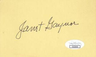 Janet Gaynor D 1984 Signed 3x5 Index Card Actress/a Star Is Born Jsa Cc22940