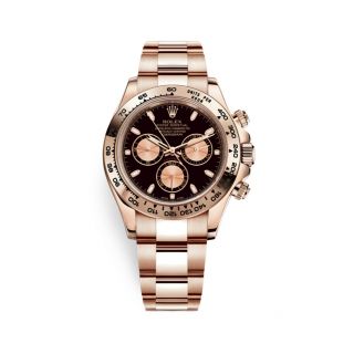 Rolex Cosmograph Daytona 18k Rose Gold Black & Pink Dial Mens Watch 116505
