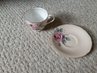 Baby Pink Cabbage Rose Paragon Vintage Tea Cup & Saucer Double Warrant