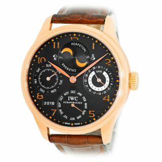 IWC 18K Rose Gold 44mm Portuguese Perpetual Calendar Moonphase IW 5021 2
