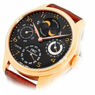 IWC 18K Rose Gold 44mm Portuguese Perpetual Calendar Moonphase IW 5021 3