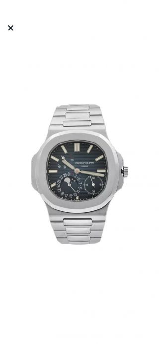 Patek Philippe Nautilus Moon Phase Blue Striped Dial Steel Watch 5712/1a - 001