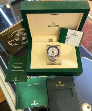 Rolex Yacht Master Ii 116681 18k Rose Gold Stainless Steel Box Papers