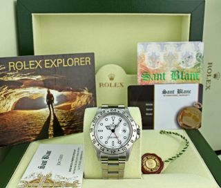 Rolex Rehaut 40mm Stainless Explorer Ii White Dial Caliber 3186 16570 Sant Blanc