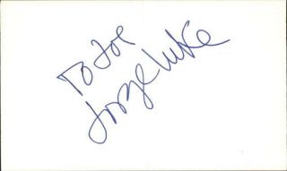 Jorge Luke D.  2012 Clear And Present Danger Signed 3 " X5 " Index Card