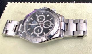 ROLEX Mens Stainless Steel DAYTONA Black Dial Box Card Papers 116520 5