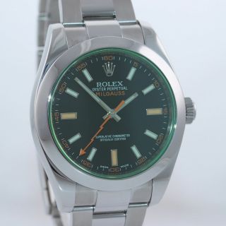 Rolex Milgauss 116400 Stainless Steel Black Dial 40mm Watch and Box 4