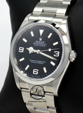 Rolex Explorer I 114270 Stainless Steel Oyster Black Dial Watch Papers
