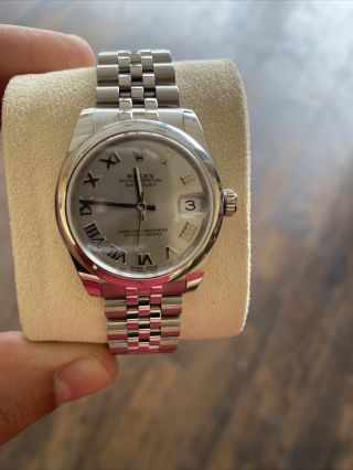 Ladies Rolex Datejust Silver Dial Mid Size Box/papers/warranty