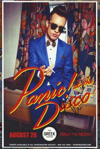 Panic At The Disco Brendon Urie Autographed Live Show Poster 2014