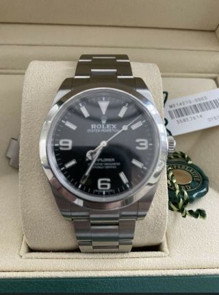 Rolex Explorer 214270 39mm Stainless Steel Black Dial Box Papers 2017