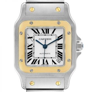 Cartier Santos Galbee Xl Steel Yellow Gold Mens Watch W20099c4 Box Papers