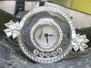 Exquisite Chopard Liquid Diamond Ladies 18k White Gold Watch Ref 4527
