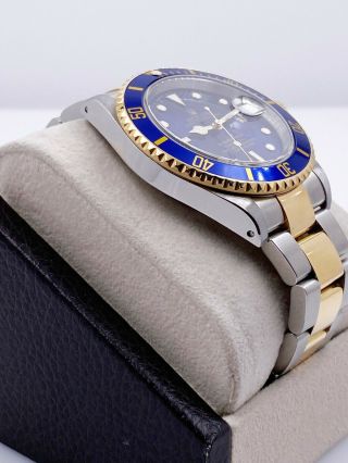 Rolex Submariner 16613 Blue Dial 18K Yellow Gold Stainless Steel Box Paper 6