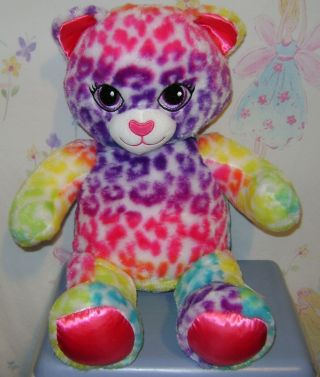 Build A Bear Babw Leopard Cheetah Cat Rainbow Plush 17 "