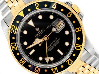 40mm Rolex Gmt - Master Ii Twotone Watch 18k Gold & Steel 16713