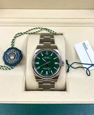 Rolex 2020 Oyster Perpetual Green 126000 36mm Unworn Box & Papers