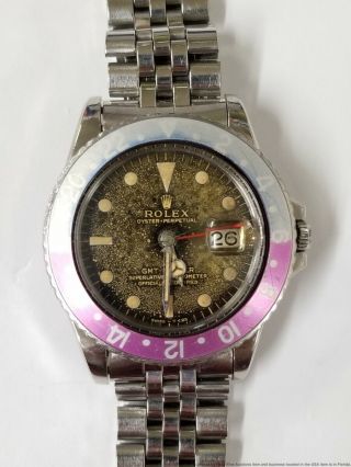 1675 Rolex Gmt Master Tropical Spotted Lava Gilt Dial Mens Watch