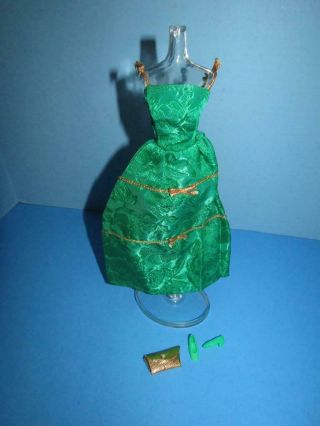 Vintage Barbie Clone Long Green Gown Purse Heels Premiere? Shillman1960 