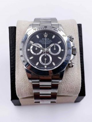 Rolex Daytona 116520 Black Dial Stainless Steel Box Papers OPEN CARD UNPOLISHED 2