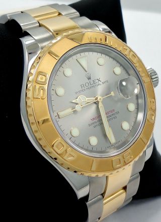 Rolex Yacht - Master 16623 Two Tone 18k Yellow Gold & Ss Silver Dial Date