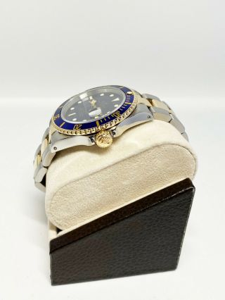 Rolex Submariner 16803 Blue Dial 18K Yellow Gold Stainless Steel Box Papers 5