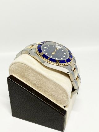 Rolex Submariner 16803 Blue Dial 18K Yellow Gold Stainless Steel Box Papers 6