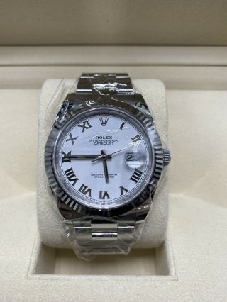 2020 Rolex Datejust 41 126334 White Roman Stainless Steel Oyster 41mm