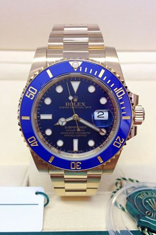 Rolex Submariner Date 116618LB Yellow Gold Blue Dial 40mm 2018 WITH PAPERS 2